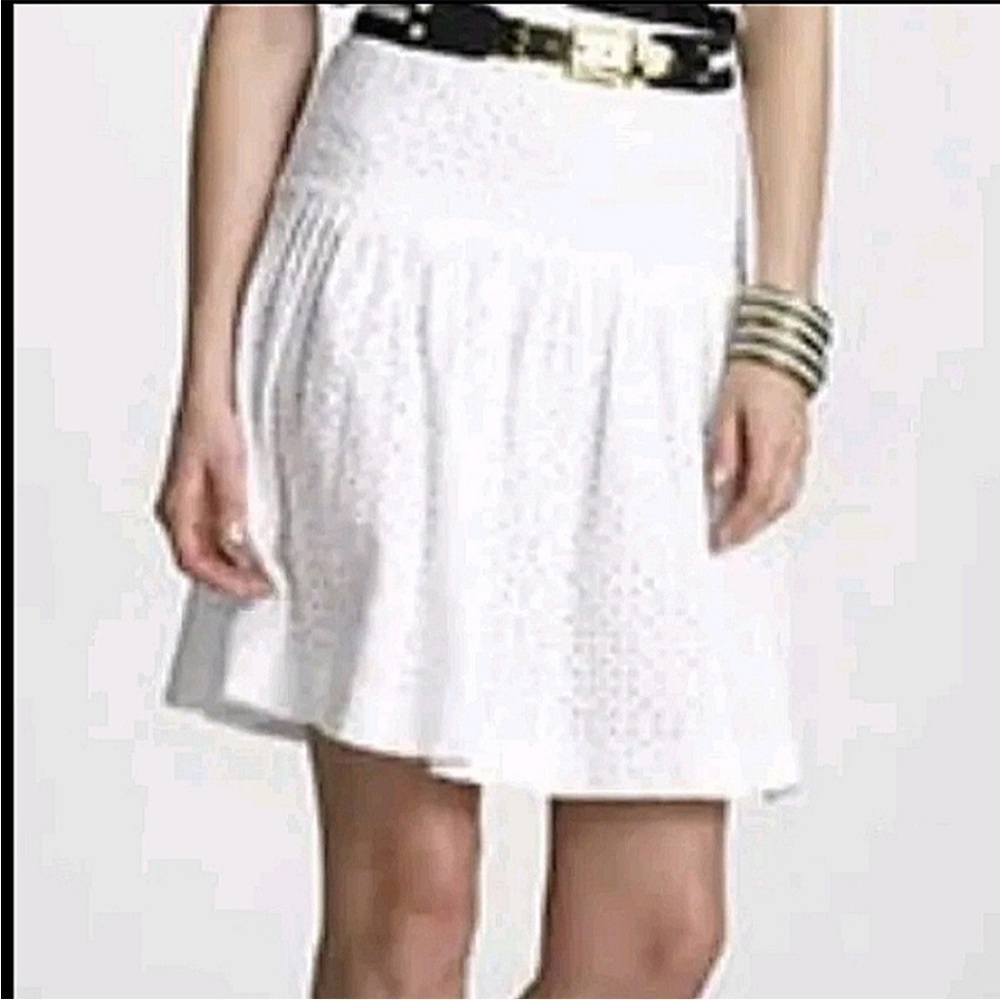 Tory Burch Eyelet Lined White Cotton Skirt